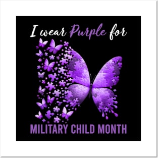 Purple Up For Military Kids Military Child Month, In April We Wear Purple Posters and Art